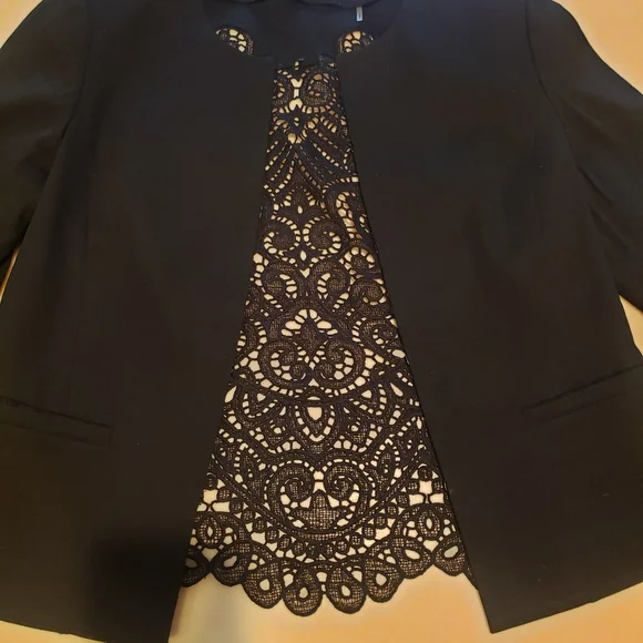Kobi Halperin Neve Black Linen-Blend Lace Jacket — Size S — Excellent Pre-Owned